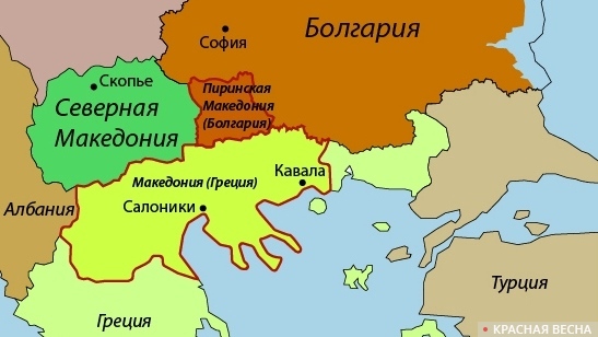 Болгария и Греция на карте