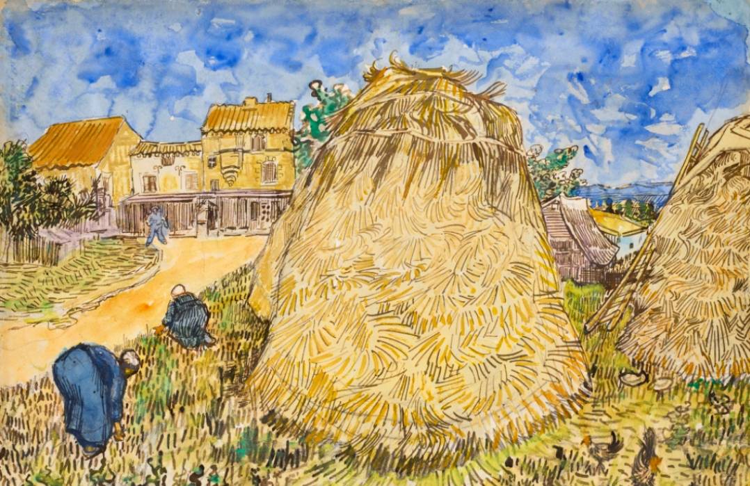 Винсент Ван Гог. Стога пшеницы (фрагмент). 1888