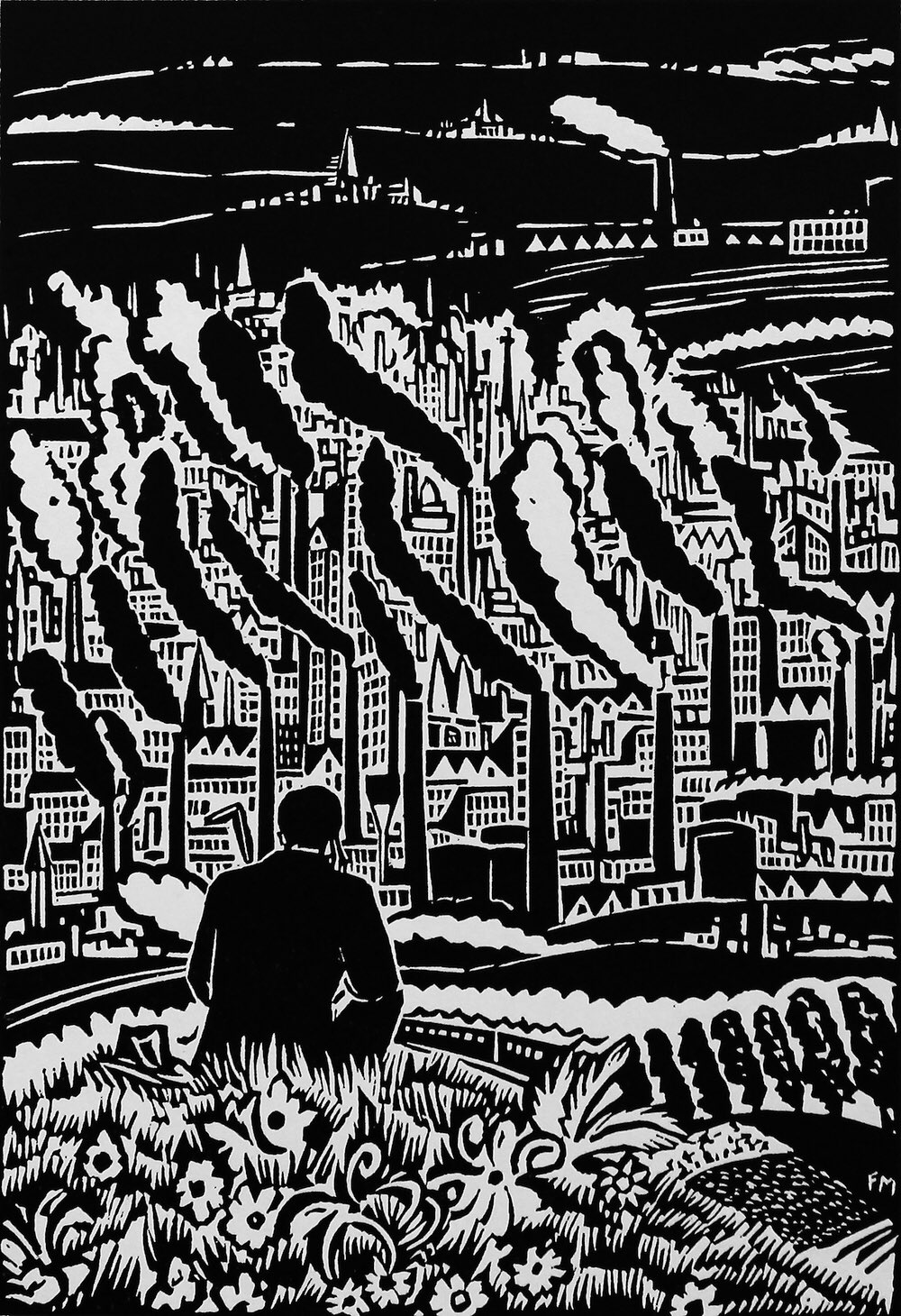 Франс Мазерель. Гравюра из серии «Город». 1925 