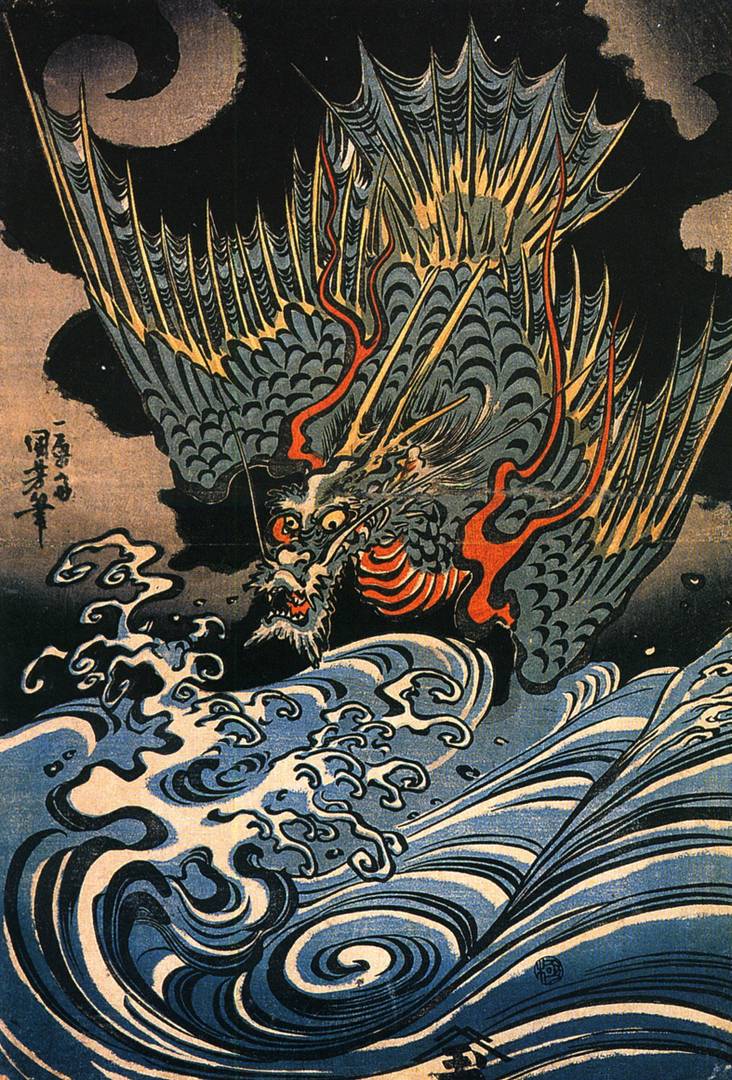 Утагава Куниёси. Японский морской дракон