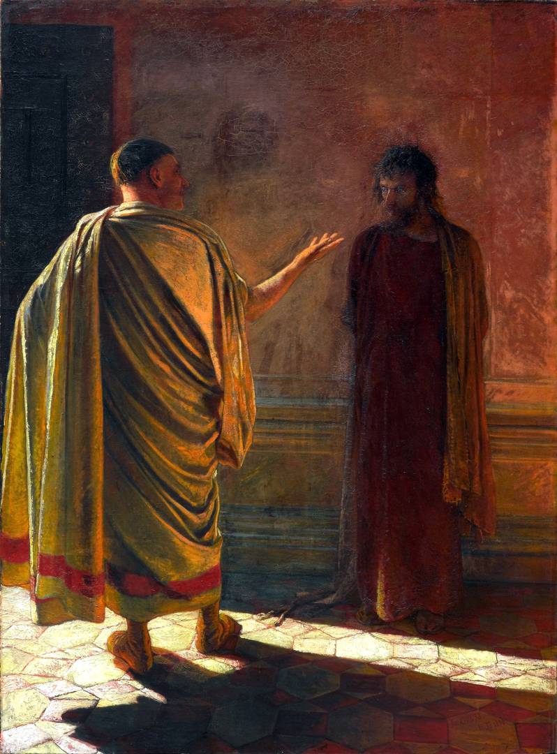 Н. Н. Ге. Что есть истина. Христос и Пилат. 1890