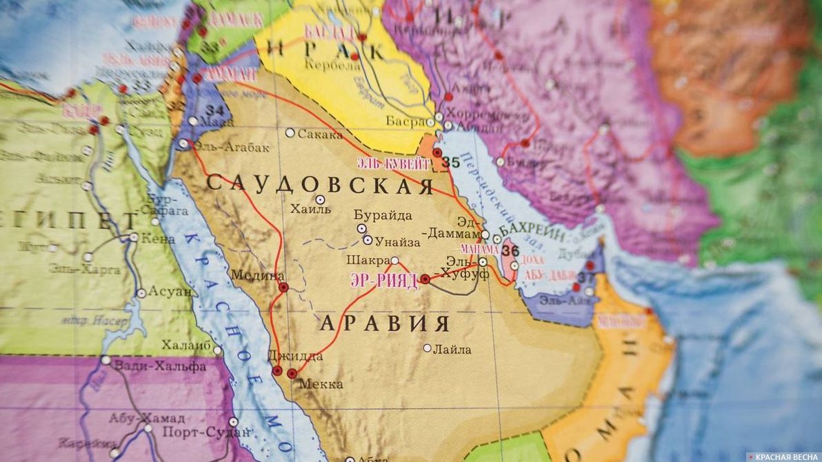 Саудовская Аравия и Ирак на карте мира