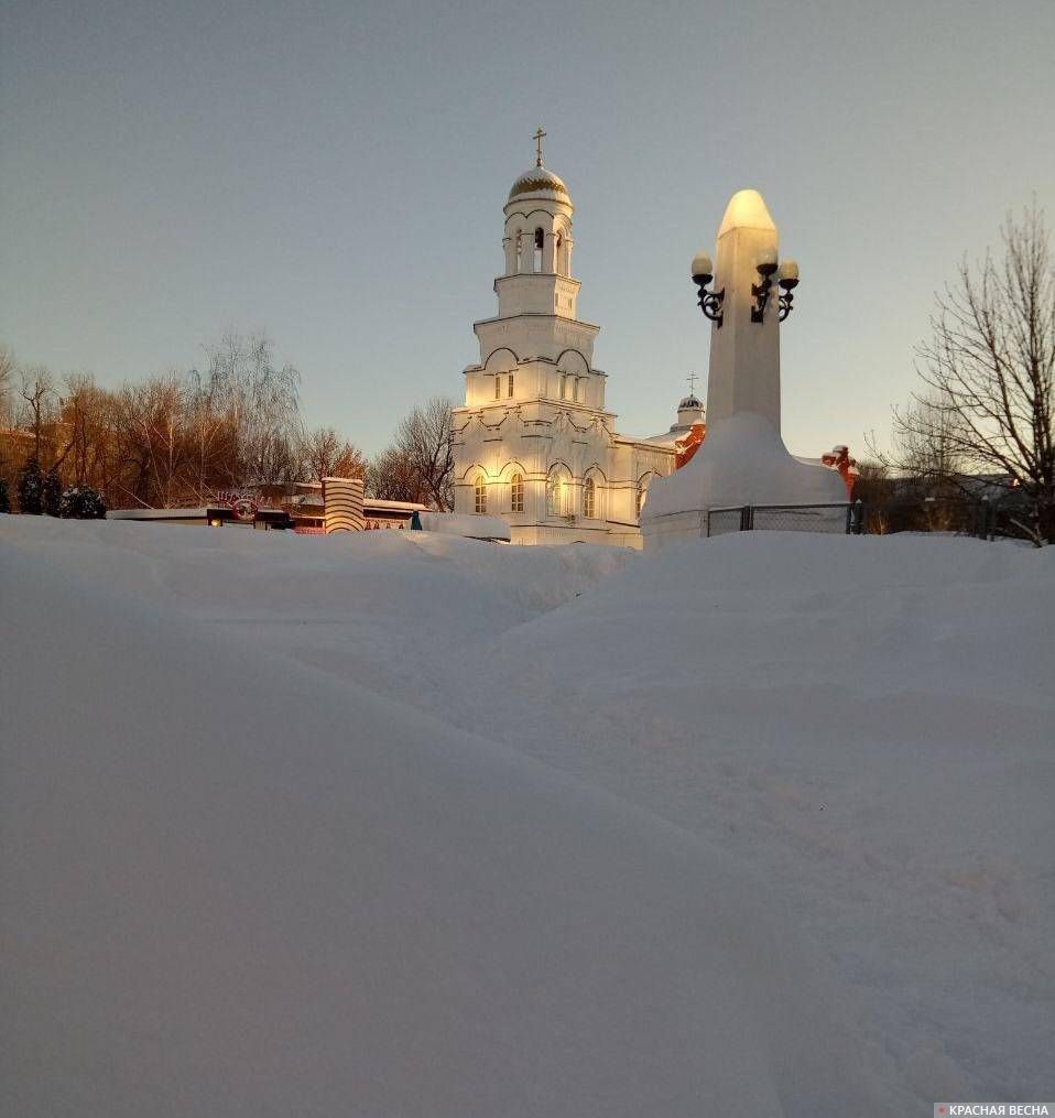 Саратов, центр, Мирный переулок, снегопад