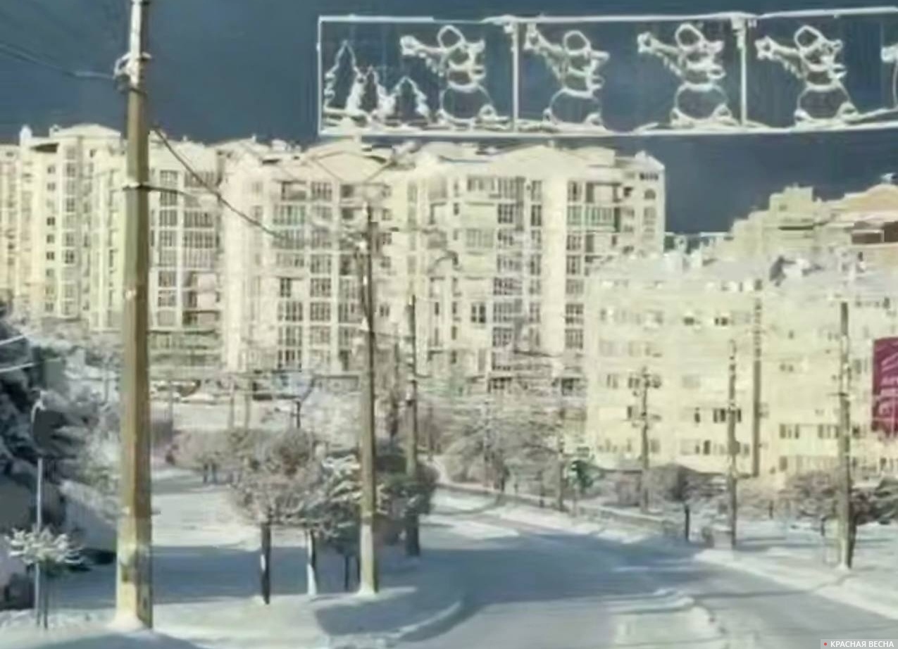 Улица Руднева в снегу. Севастополь