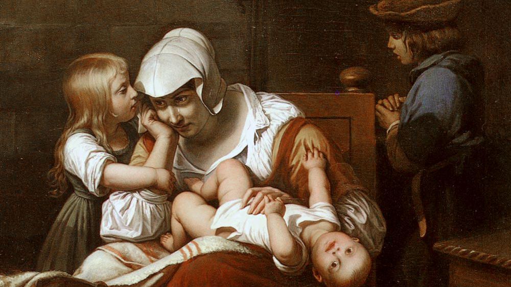 Поль Деларош. Молодая мать и ее дети.