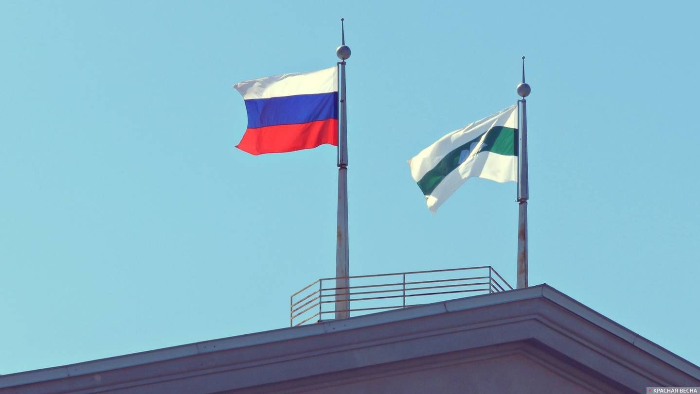 Флаг России и Курганской области