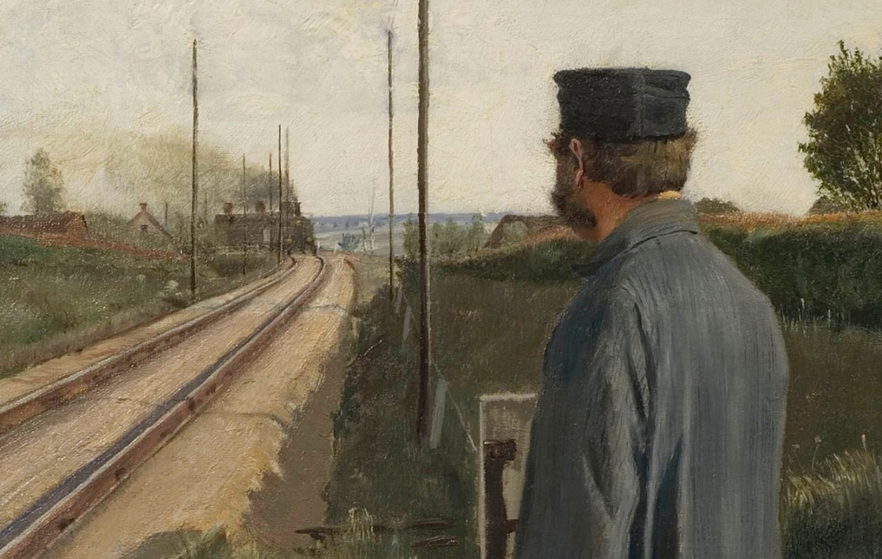 Железнодорожник, Лауриц Андерсен Ринг, деталь картины, 1884