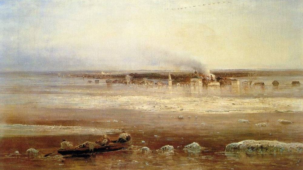 А. Саврасов. Разлив Волги под Ярославлем. 1871
