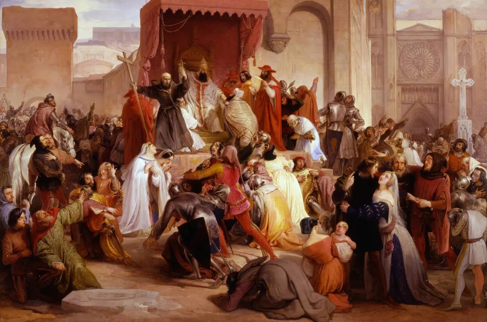 Франческо Айец. Папа Урбан II на Клермонском соборе провозглашает Первый крестовый поход. 1835