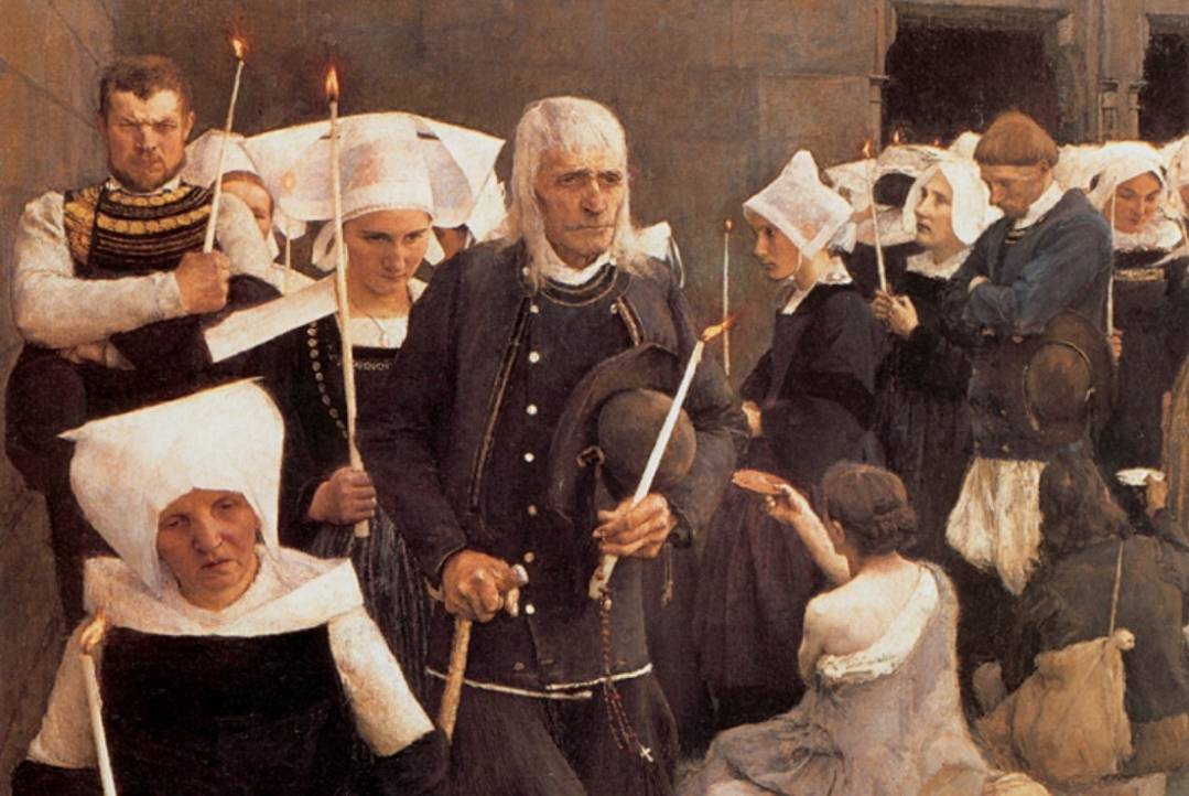 Паскаль Адольф Жан Даньян-Бувре. Шествие со свечами (фрагмент). 1886