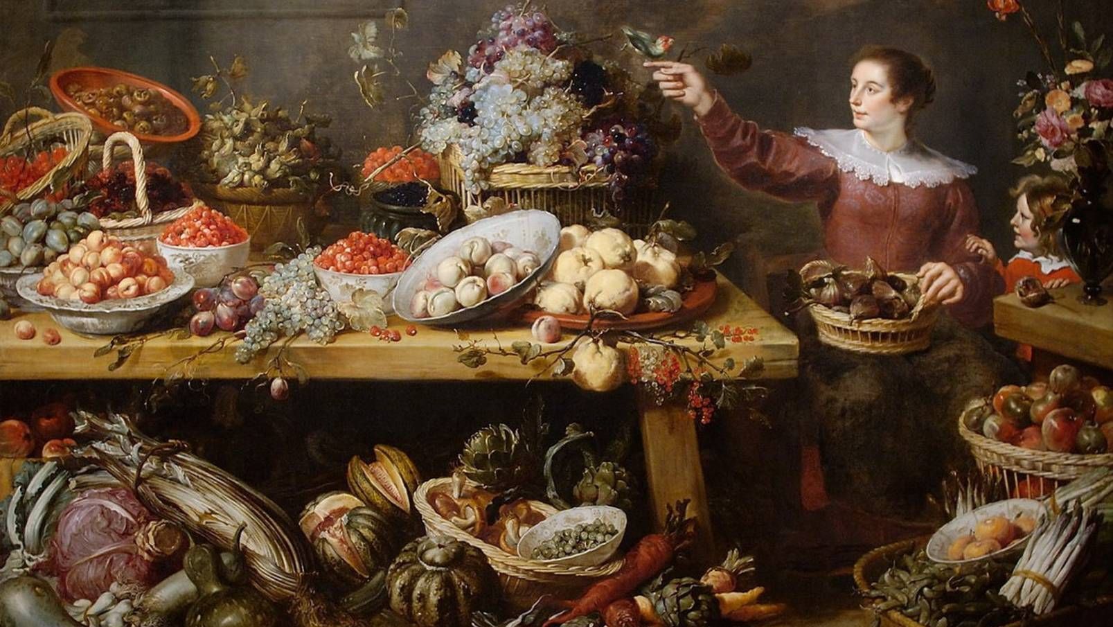 Франс Снейдерс. Натюрморт с фруктами и овощами. 1635