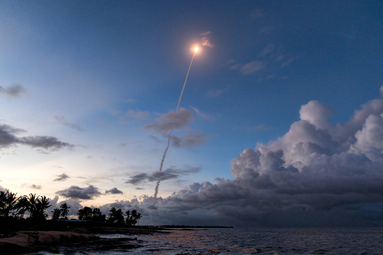 Запуск ракеты с космодрома Куру