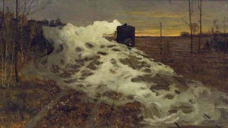 Сергей Милорадович. Уходящий поезд. 1910