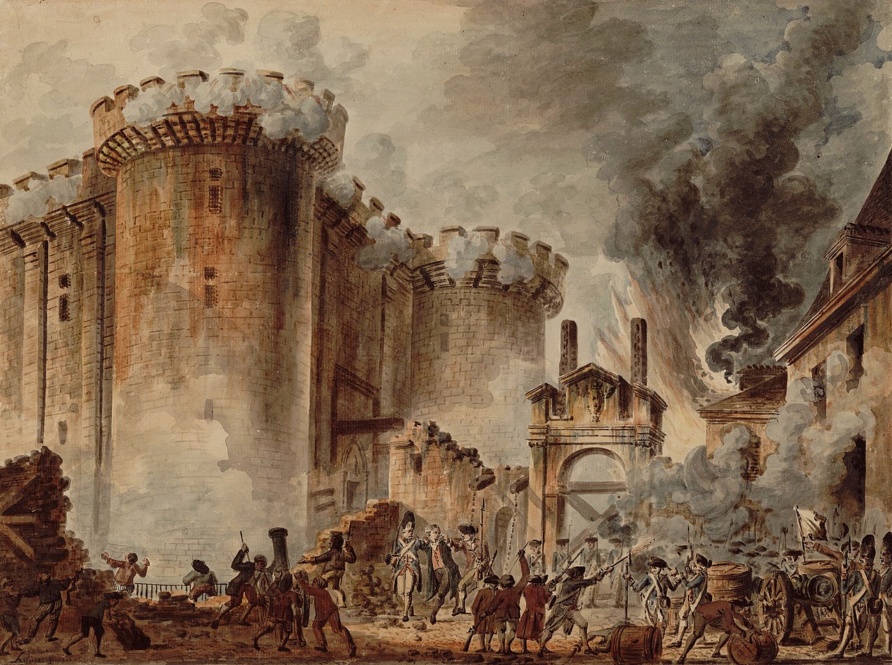 Жан-Пьер Уэль. Взятие Бастилии, 14 июля 1789 года. XIX век