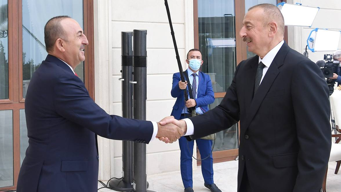 Мевлют Чавушоглу и Ильхам Алиев
