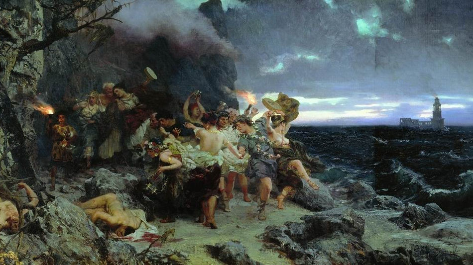 Генрих Семирадский. Тиберий на острове Капри. 1881