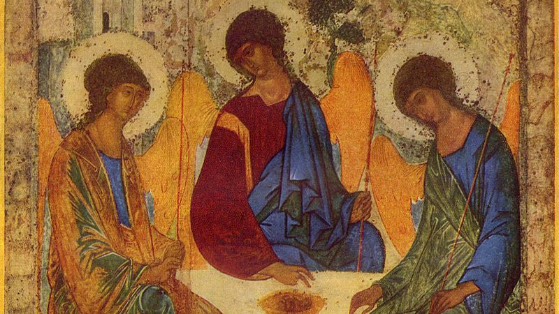 Андрей Рублев. Троица (фрагмент иконы). Начало XV века