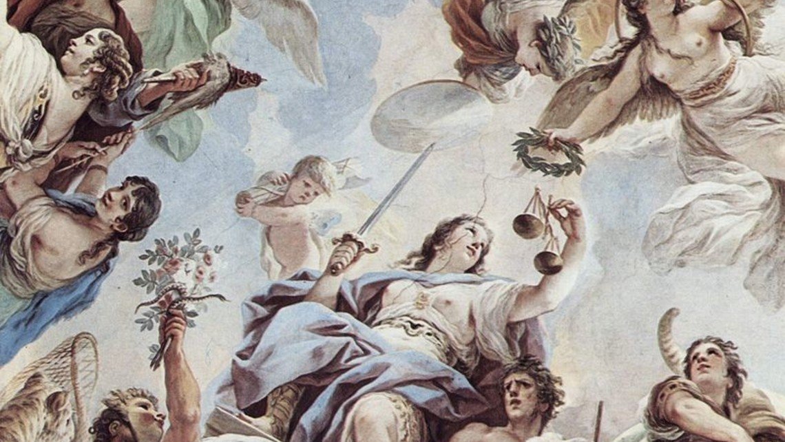 Лука Джордано, Фемида, фреска плафона — Palazzo Medici- Riccardi Florence (1684–1686гг.)