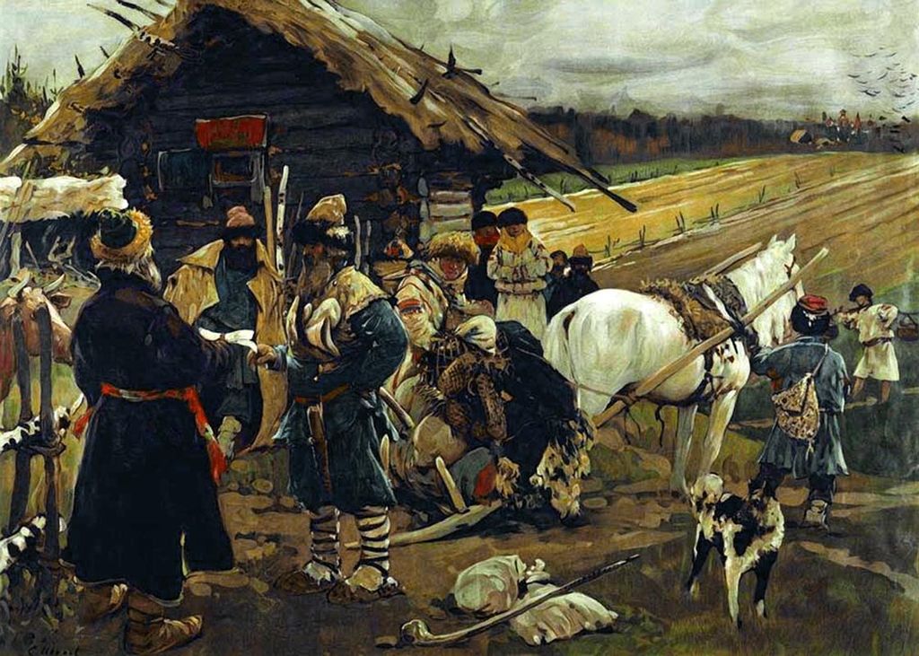 Сергей Иванов. Юрьев день. 1908