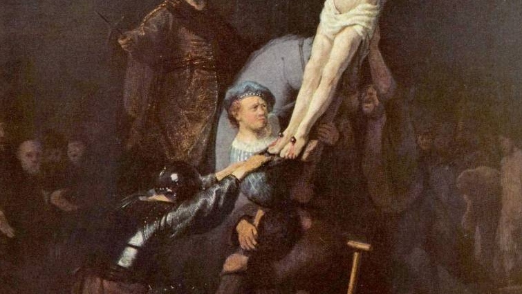 Воздвижение креста (фрагмент). Рембрандт