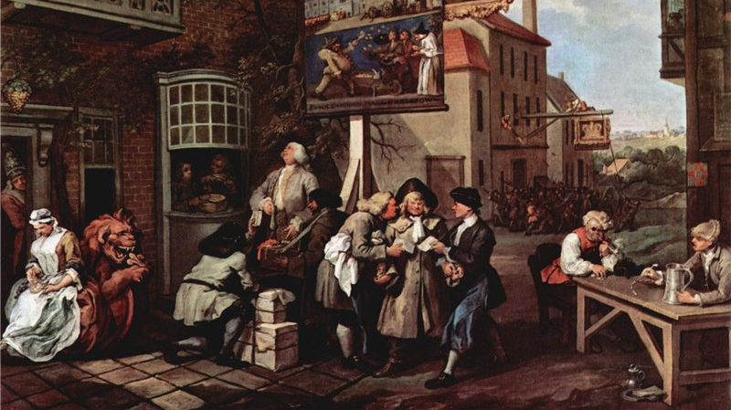 Уильям Хогарт. Борьба за голоса избирателей. 1755 год