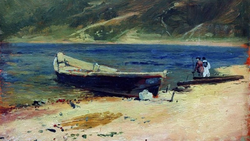 Исаак Левитан. Лодка на берегу (фрагмент). 1880-е