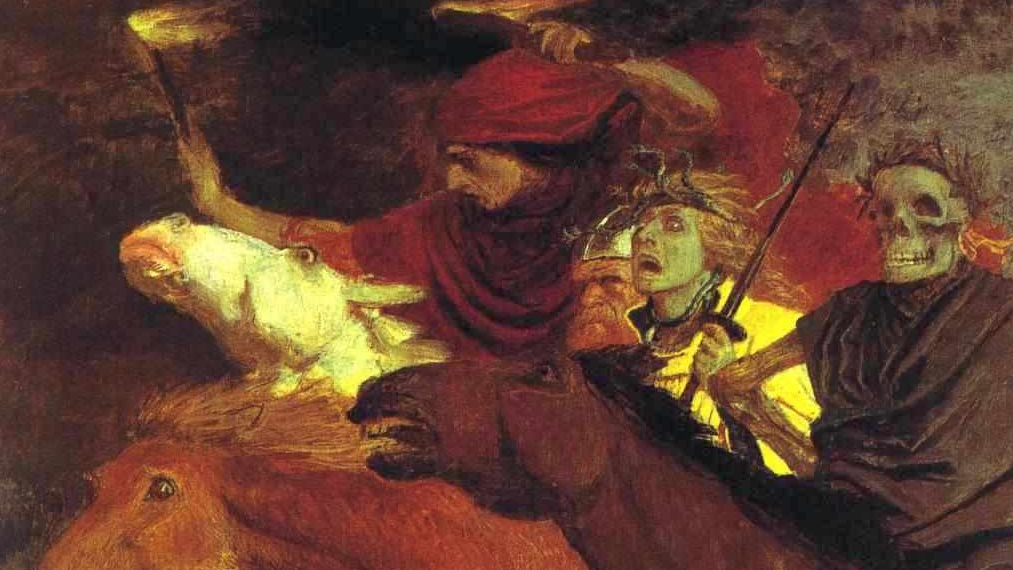 Бёклин Арнольд. Четыре всадника Апокалипсиса (фрагмент). 1896