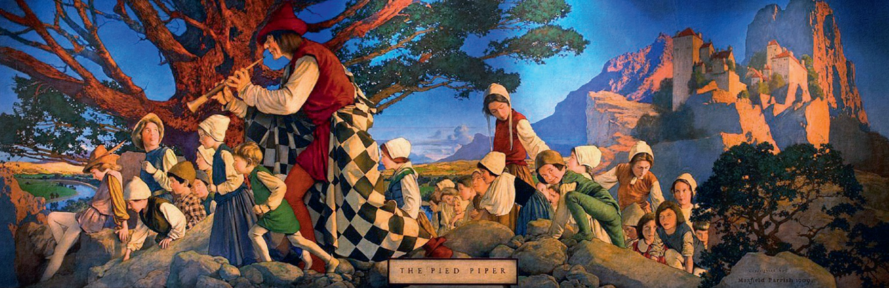 Максфилд Пэрриш. Гамельнскикй крысолов. 1909