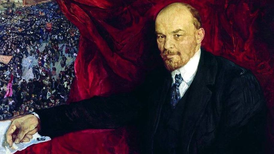 Исаак Бродский. Ленин и манифестация. 1919 год.