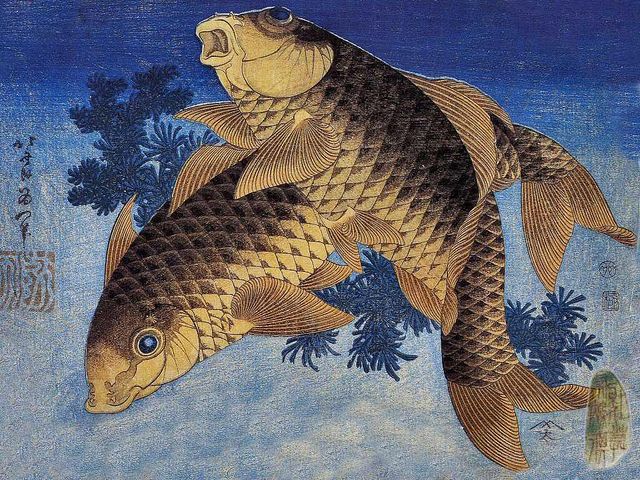 Кацусика Хокусай. Рыбы. 1795