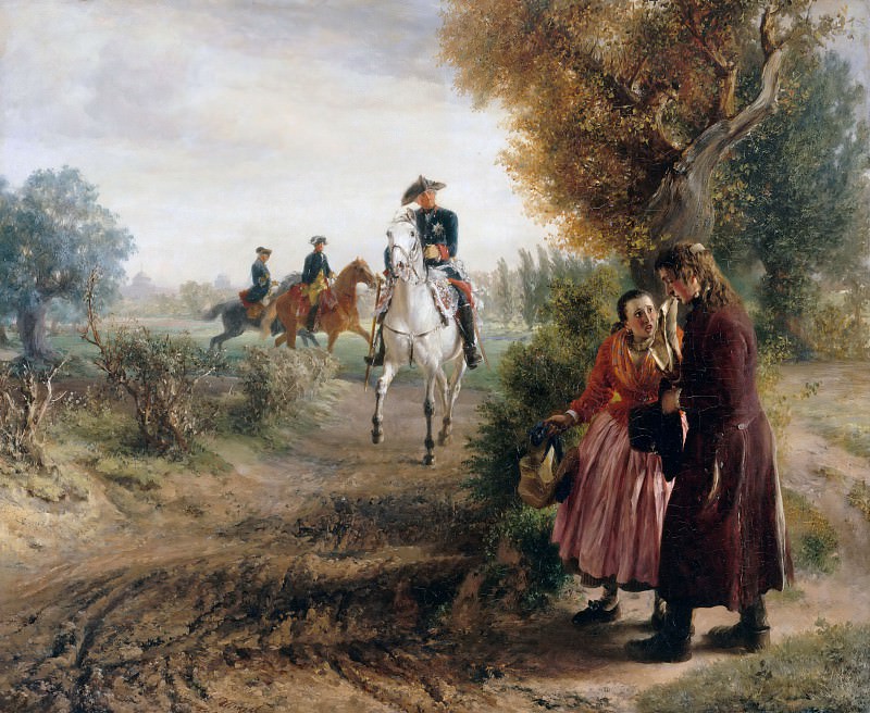 Адольф фон Менцель. Прошение (Прогулка верхом). 1849