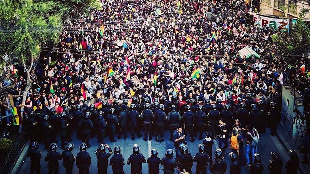 Протестующие в Боливии