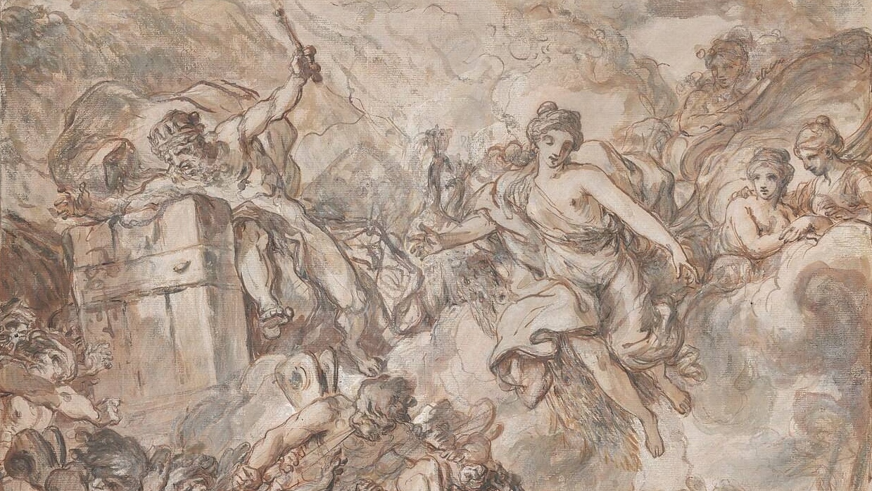 Луи Жан-Жак Дюрамо. Юнона просит Эола освободить ветры. 1775