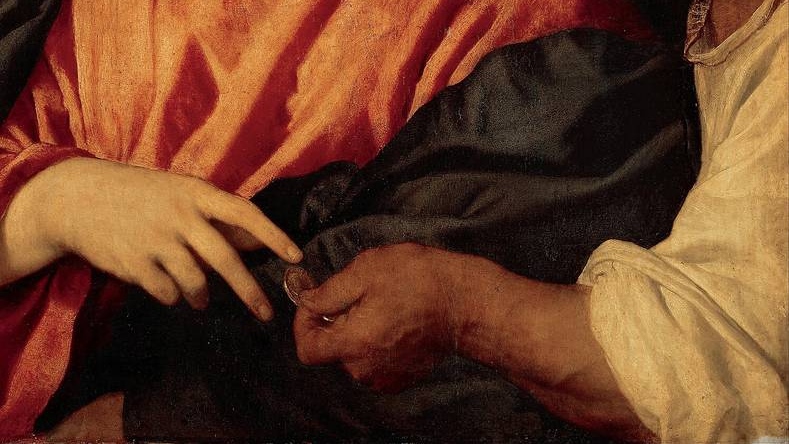 Тициан. Динарий кесаря. Фрагмент. 1516