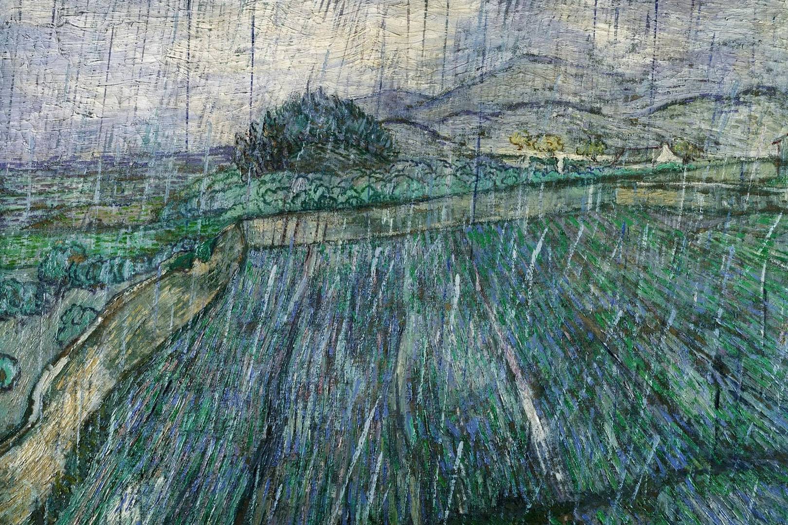 Винсент Ван Гог. Пшеничное поле в дождь. 1889