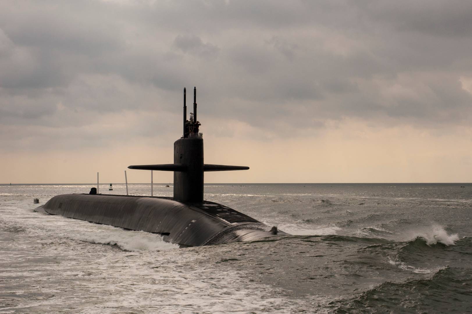 Подводная лодка ВМС США Maryland возвращается на базу Кингс-Бей