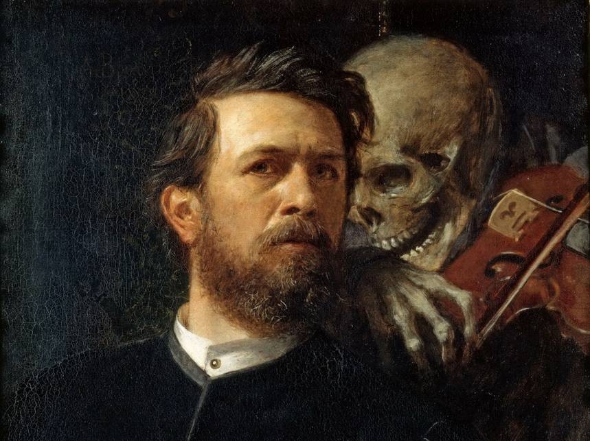 Арнольд Бёклин. Автопортрет со Смертью (фрагмент). 1872