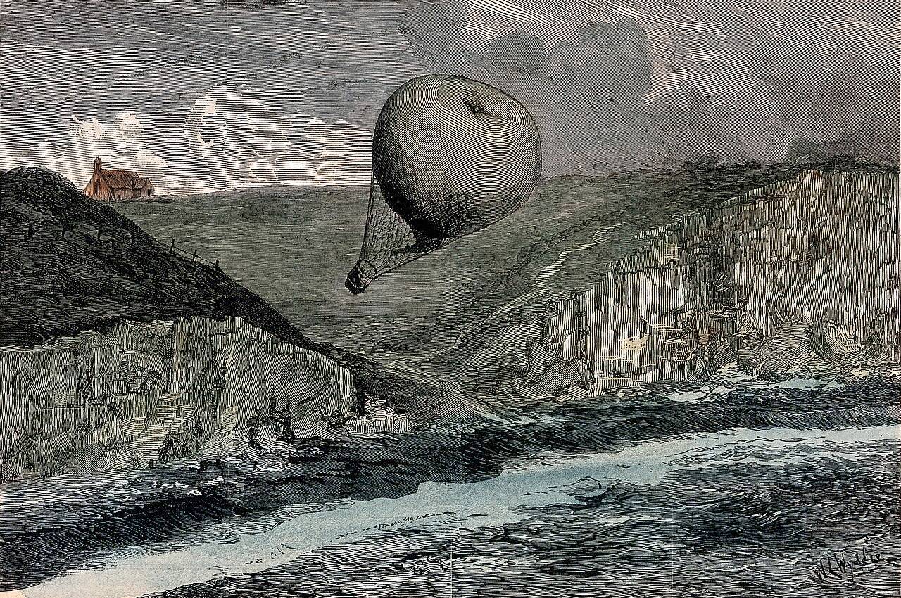 Уильям Лайонел Уайли. Воздушный шар сбивается с курса и уносится в море. Конец XIX–начало XX в.