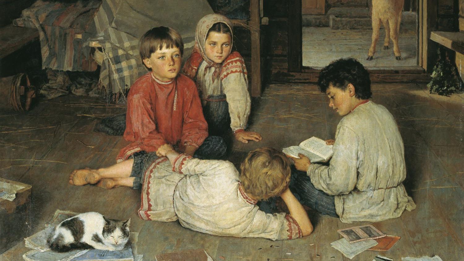 Николай Богданов-Бельский. Новая сказка. 1891 (фрагмент)