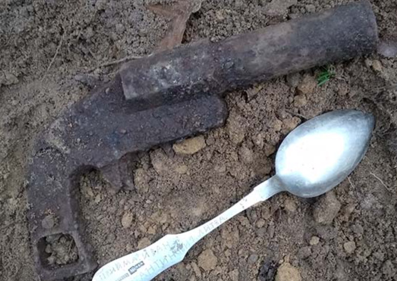 Ложка красноармейца И.К.Приймы, наденная вблизи останков неизвестного солдата у поселка Корнево (Калининградская область)