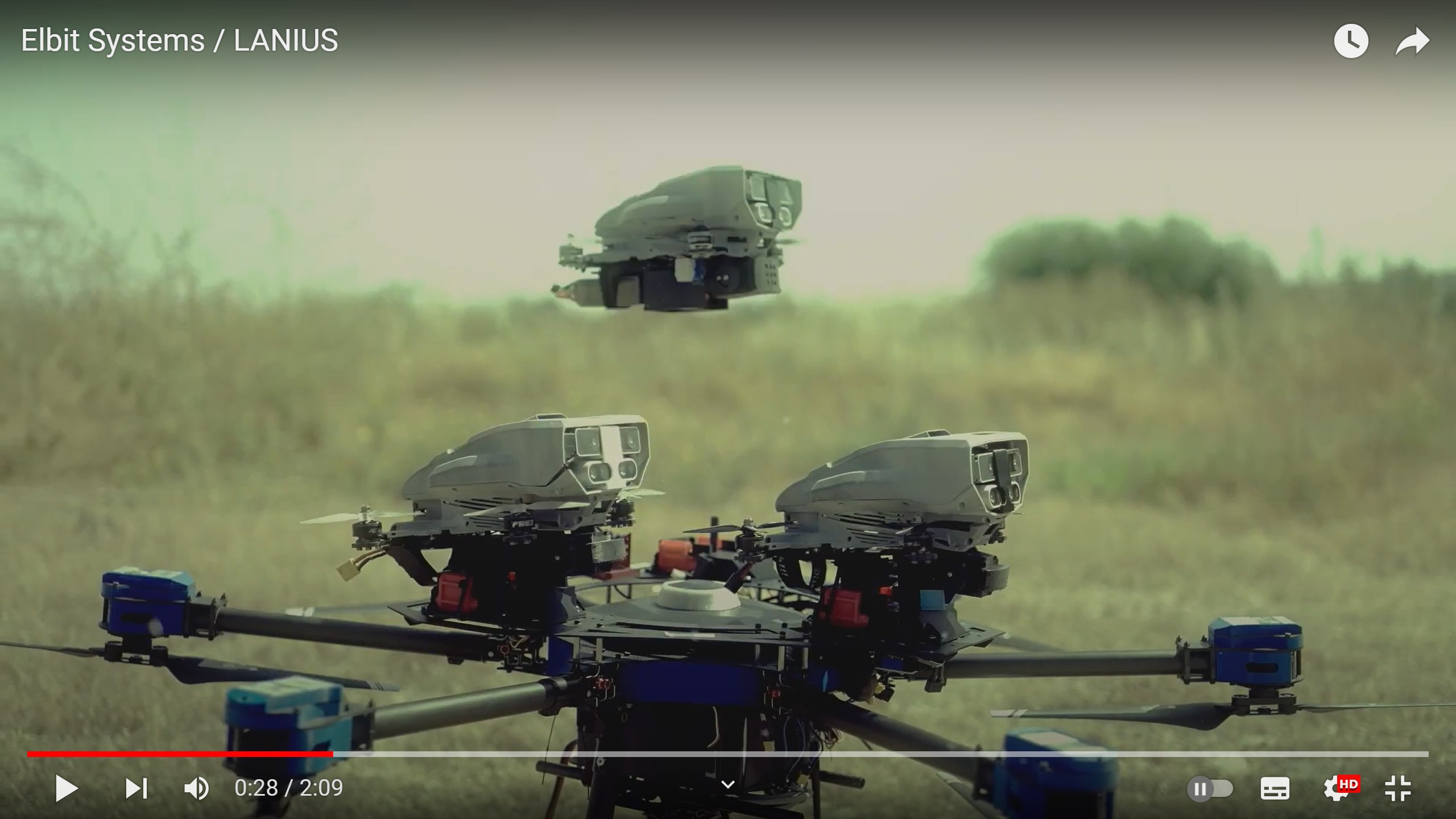 Доставка роя дронов системы Lanius на поле боя. Скриншот видеоролика