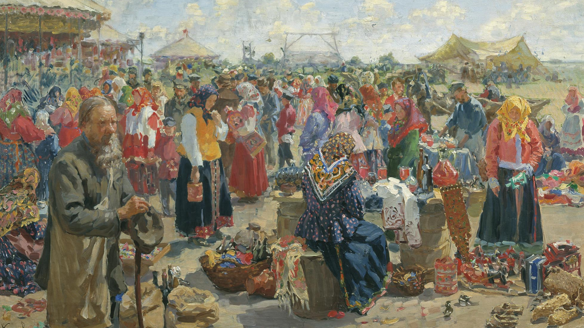Иван Куликов. Ярмарка (фрагмент). 1910.
