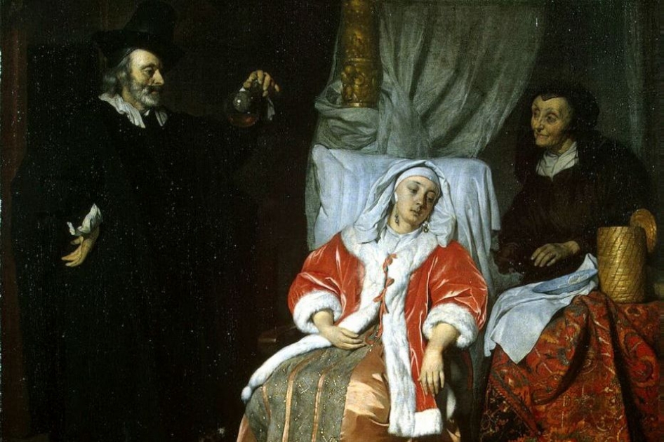 Габриель Метсю  Больная и врач 1660-е
