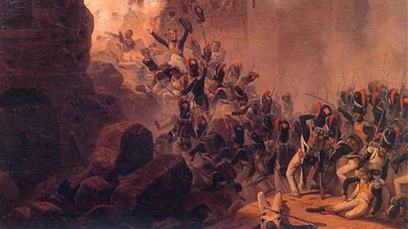 Януарий Суходольский. Штурм стен Сарагосы (фрагмент). 1845