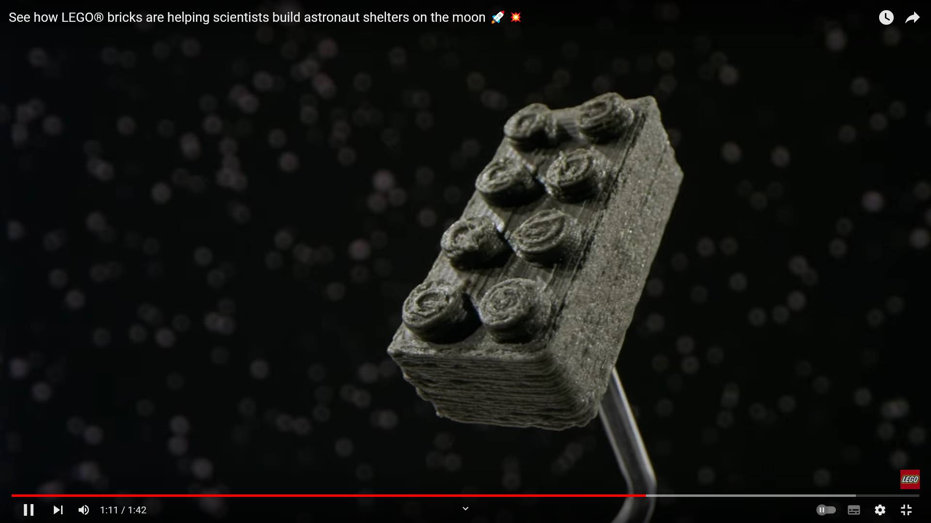 Цитата из видел «See how LEGO® bricks are helping scientists build astronaut shelters on the moon» пользователя The LEGO Group, youtube.com