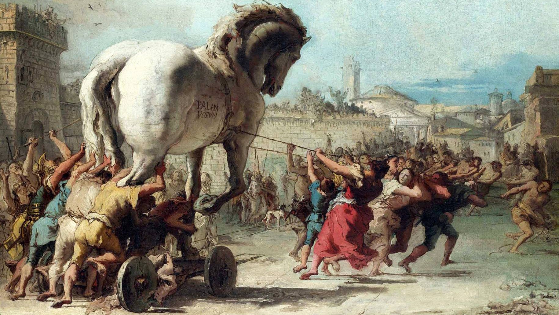 Джованни Доменико Тьеполо. Ввоз Троянского коня в Трою. 1760