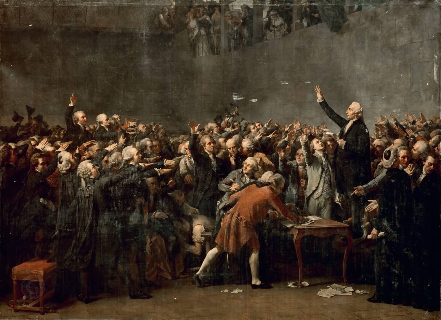 Огюст Кудер. Клятва в зале для игры в мяч 20 июня 1789. 1848