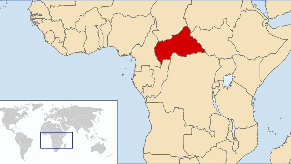 Центральноафриканская Республика на карте Африки