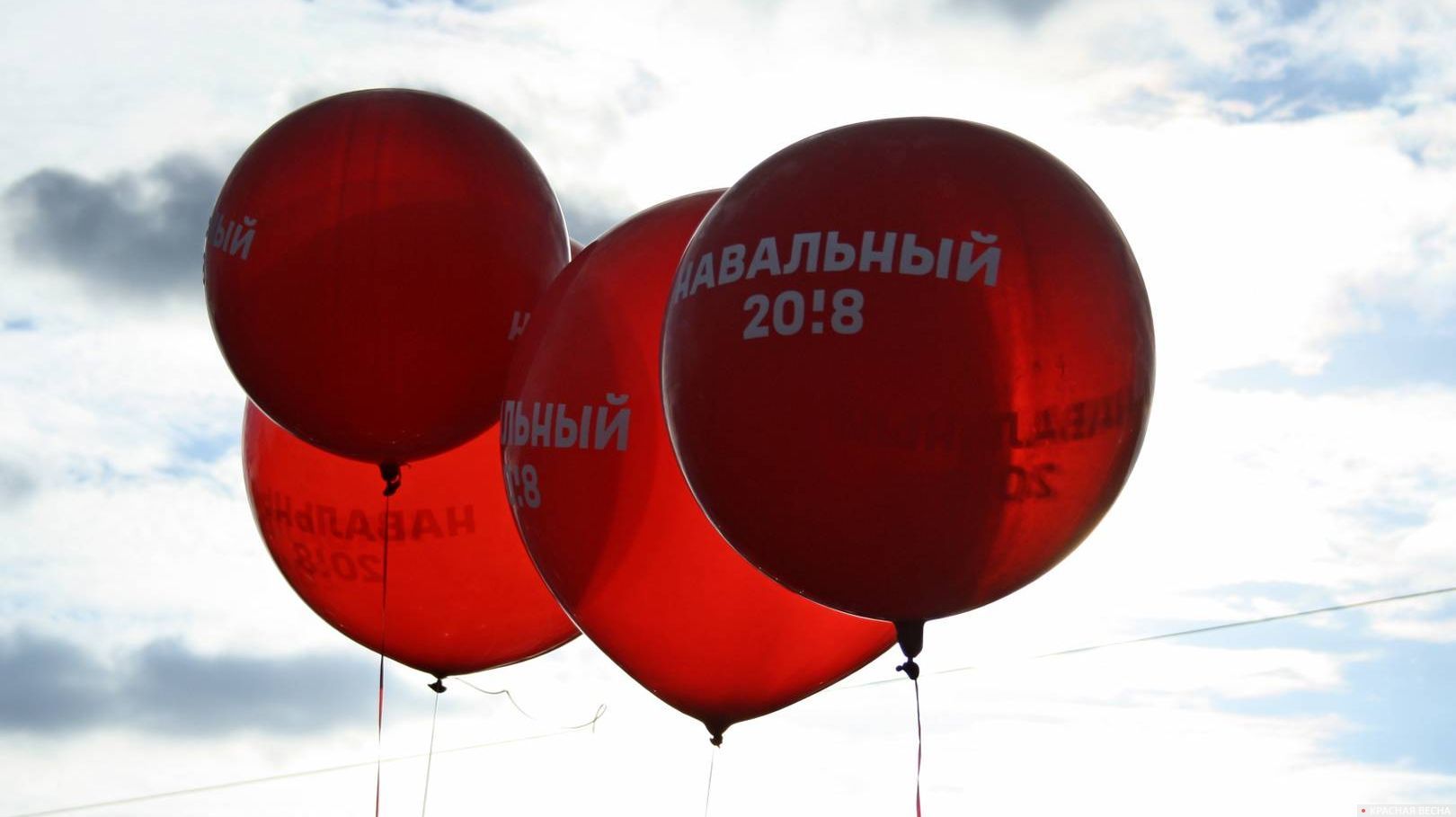 Воздушные шары с надписью «Навальный 20! 8»