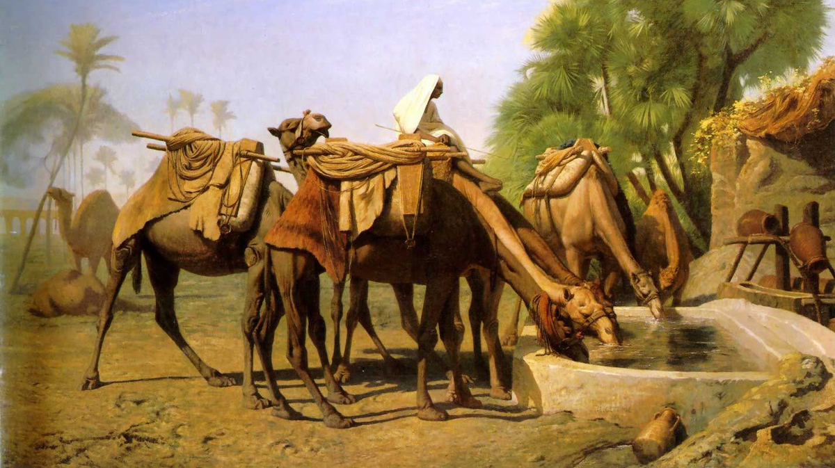 Жан-Леон Жером. Верблюды у фонтана. XIX в